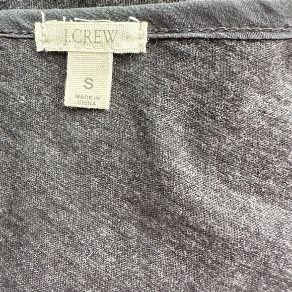 J. Crew Sequined Embellished Charcoal Sleeveless Henley Tank Top Blouse … - Picture 14 of 15